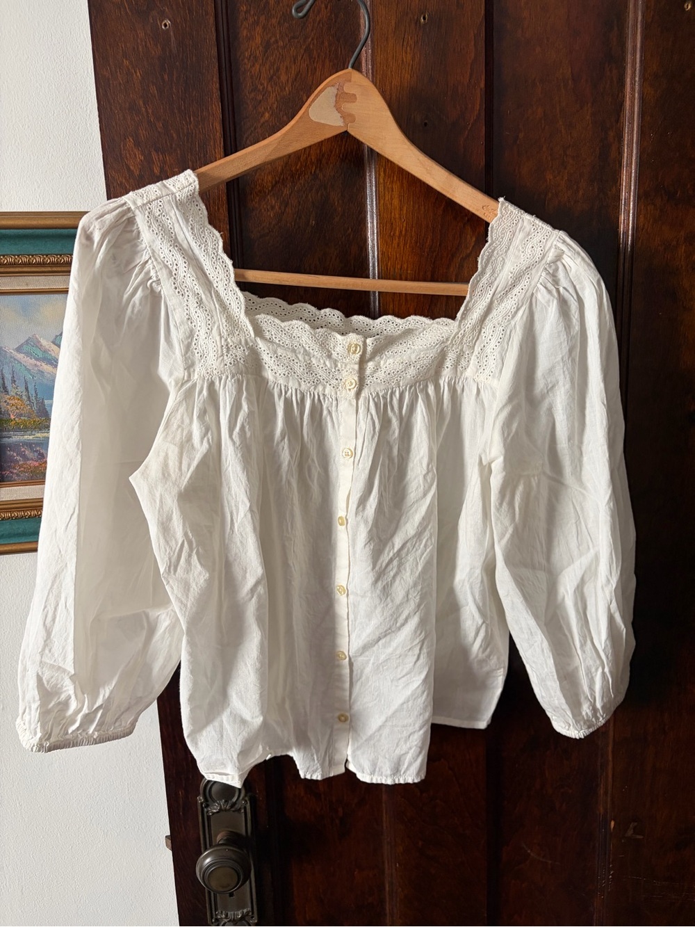 The Great. The eyelet button top